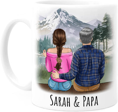 Personalisierte Tasse von Tassenliebling (Spruch: Ich bin stolzer Papa einer wahnsinnig fantastischen Tochter. Und ja sie hat mir diese Tasse geschenkt :)) für Vater und Tochter #tassenart_normal
