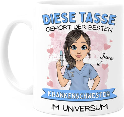 Personalisierte Tasse von Tassenliebling Beste Krankenschwester im Universum