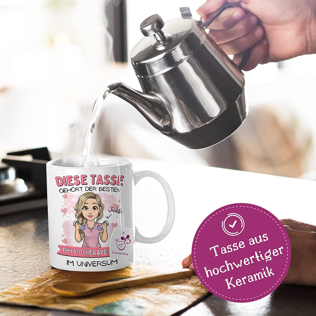 Physiotherapeutin Tasse - Coole Dankeschön-Geschenkidee Mit Beidseitigem Druck (Schwarz)