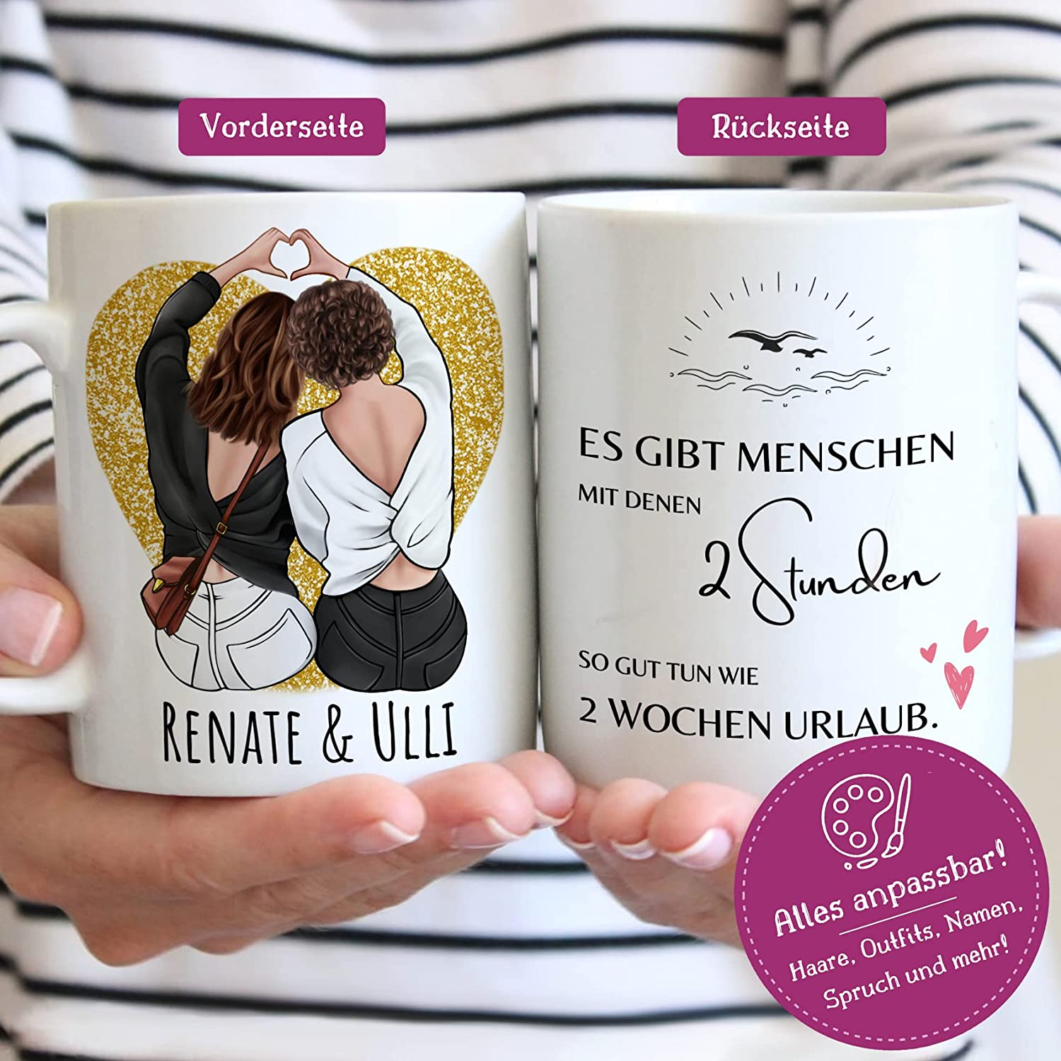 2 Schwestern Tasse mit Spruch
