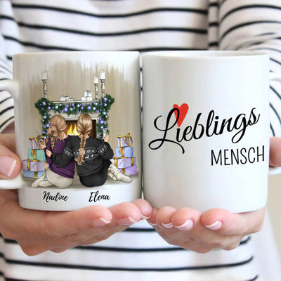 Personalisierte Schwestern Tasse zu Weihnachten mit 2 Schwestern von Tassenliebling mit dem Spruch Lieblingsmensch #tassenart_normal