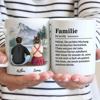 1 Bruder und 1 Schwester am See - 2 Hände halten Tassen - Vor und Rückseite Vorschaubild Tasse -Tassenliebling #tassenart_normal