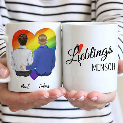 Personalisierte Tasse von Tassenliebling (Spruch: Lieblingsmensch) für homosexuelle Pärchen (2 Männer) #tassenart_normal